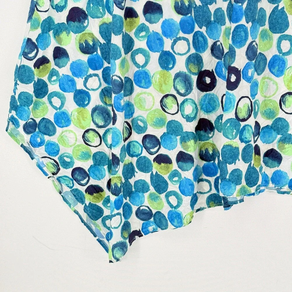 Liv Habitat Dress Womens Medium Blue Green Bubble Lagenlook Beachy Art to Wear